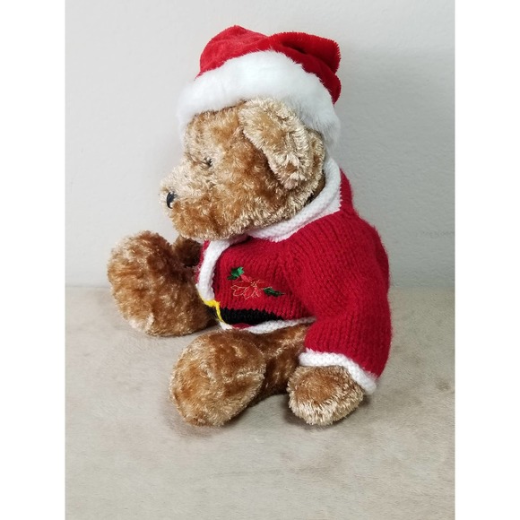 Dan Dee Teddy Bear Christmas 16" Knitted Sweater Plush Toy Stuffed Animal Vtg - Picture 5 of 13